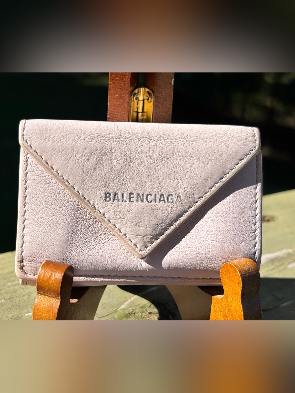 Balenciaga Pale Pink Leather Envelope Wallet